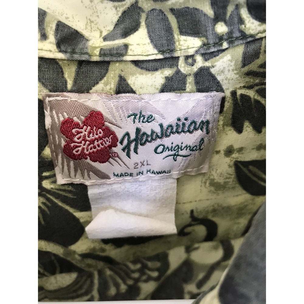 Hilo Hattie Mens The Hawaiian Original Shirt Floral Print Sz 2XL Green - Picture 6 of 6